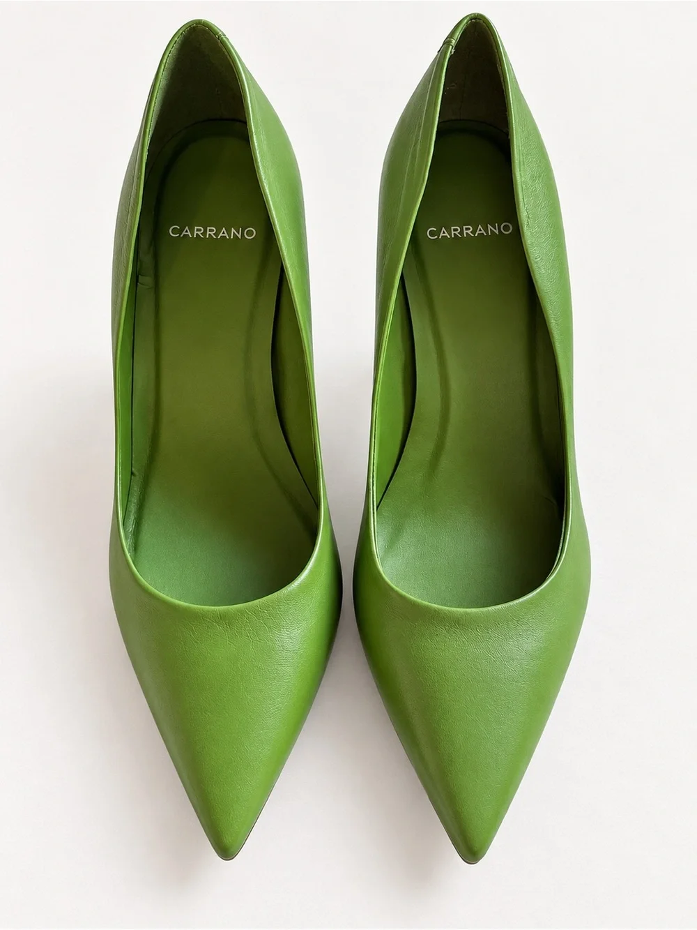 Carrano Green Leather Pointed Toe Stiletto Pumps Heels Size 10